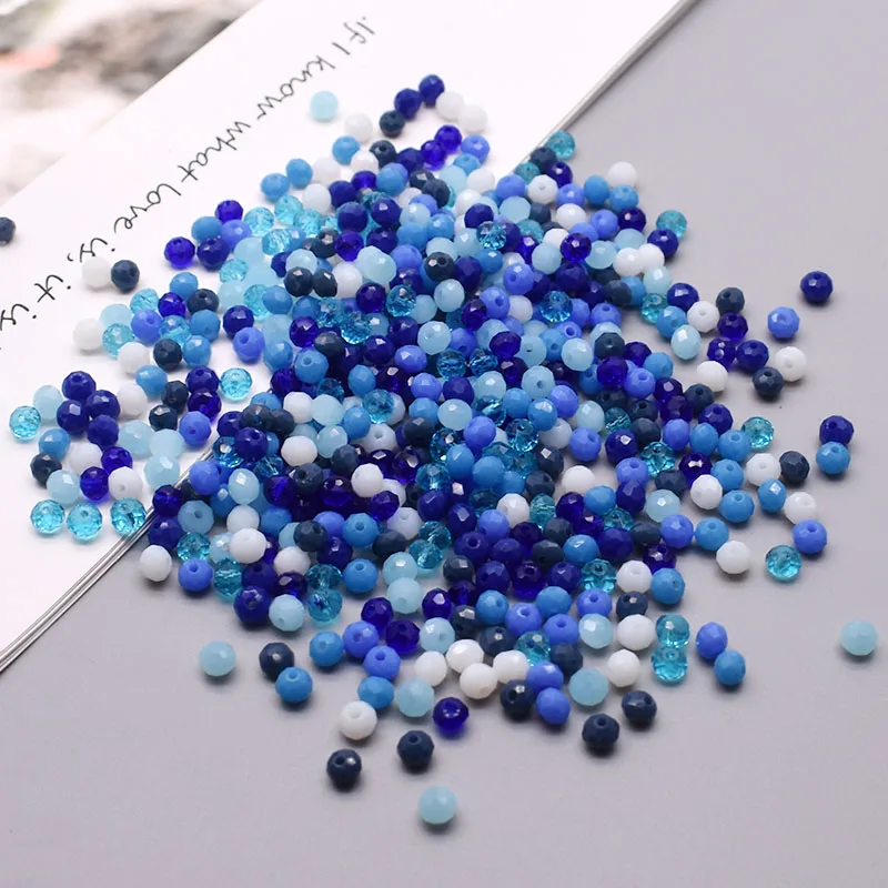 새로운 스타일 혼합 된 색상 4mm 크리스탈 유리 구슬 rondell면 처리 된 유리 구슬 쥬얼리에 대 한 느슨한 스페이서 비즈 DIY 팔찌 만들기