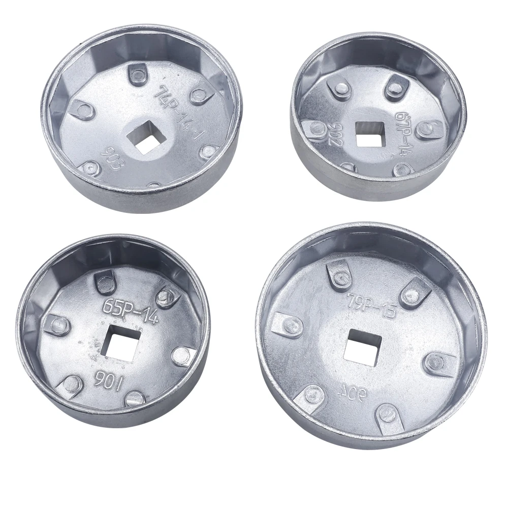 오일 필터 렌치 엔드 캡 소켓 리무버 도구, 도요타 BMW VW 현대 지프용 알루미늄 901 902 903 904, 65mm, 67mm, 74mm, 14-15 플루트