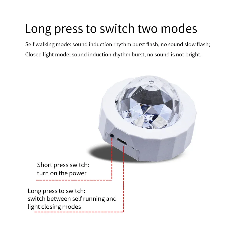 자동차 앰비언트 라이트 액세서리, DJ RGB 다채로운 음악 사운드 LED DC12V 파티 분위기 인테리어 돔 트렁크 벽 램프, 웰컴 나이트