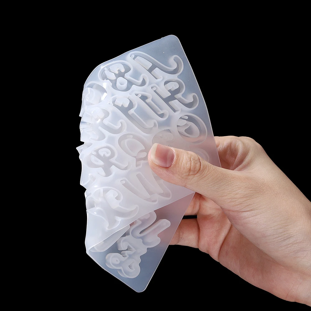 알파벳 에폭시 송진 실리콘 몰드 문자 번호 금형, DIY 키체인 귀걸이 펜던트, 에폭시 송진 보석 공예, 주조 몰드