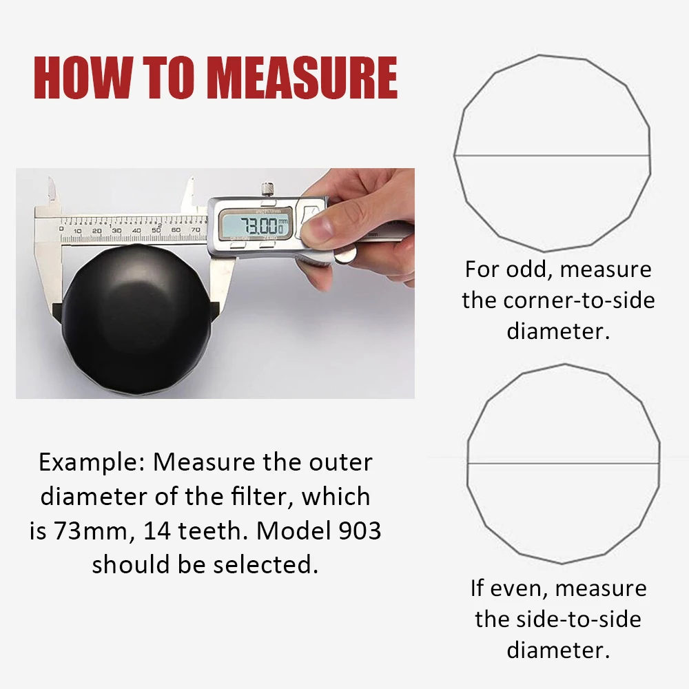 오일 필터 렌치 엔드 캡 소켓 리무버 도구, 도요타 BMW VW 현대 지프용 알루미늄 901 902 903 904, 65mm, 67mm, 74mm, 14-15 플루트