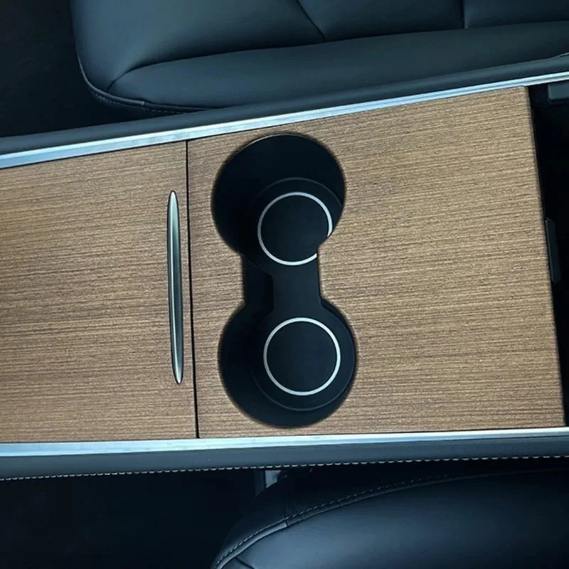 테슬라 모델 Y 3 2021-2023 모델 Y 센터 제어 패널 보호 커버 우드 그레인 블랙 자동차 인테리어 장식 스티커