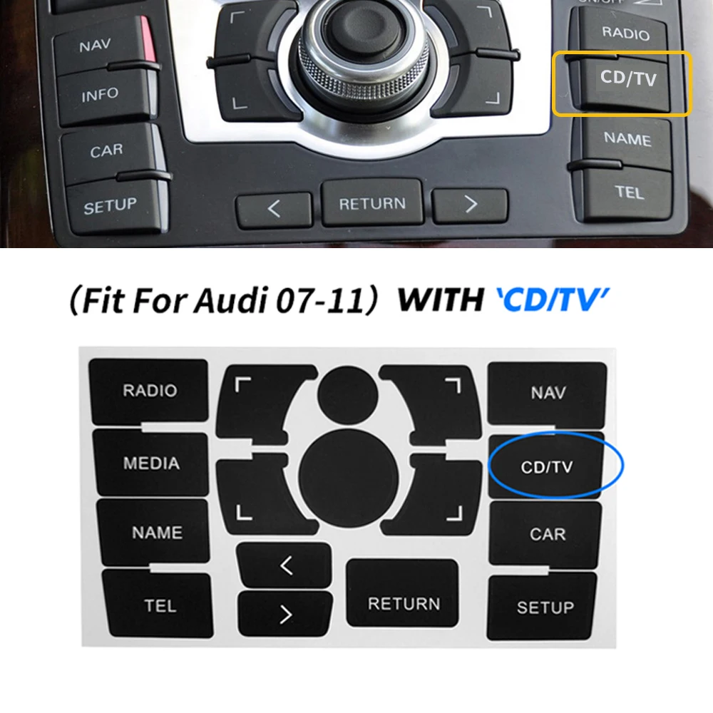 아우디 A6 4F 기후 컨트롤패널 단추 스티커 인테리어 교체 부품, 2004 ~ 2011 단추 수리 데칼