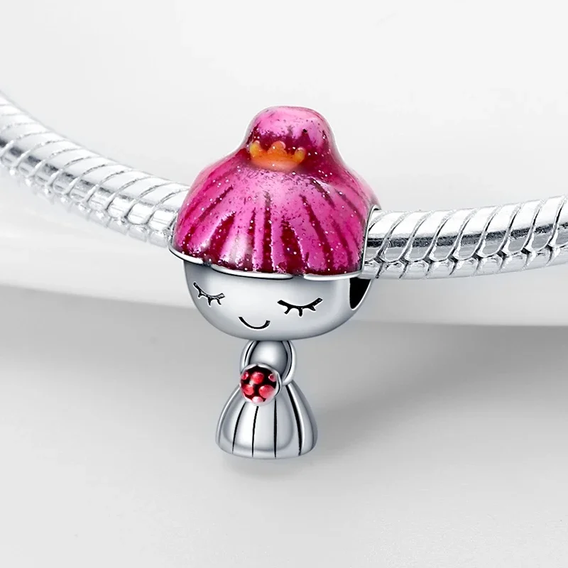 925 스털링 실버 남여아 커플 연인 비즈, 지르코늄 댕글 핏, 오리지널 판도라 팔찌, 매력적인 쥬얼리, DIY