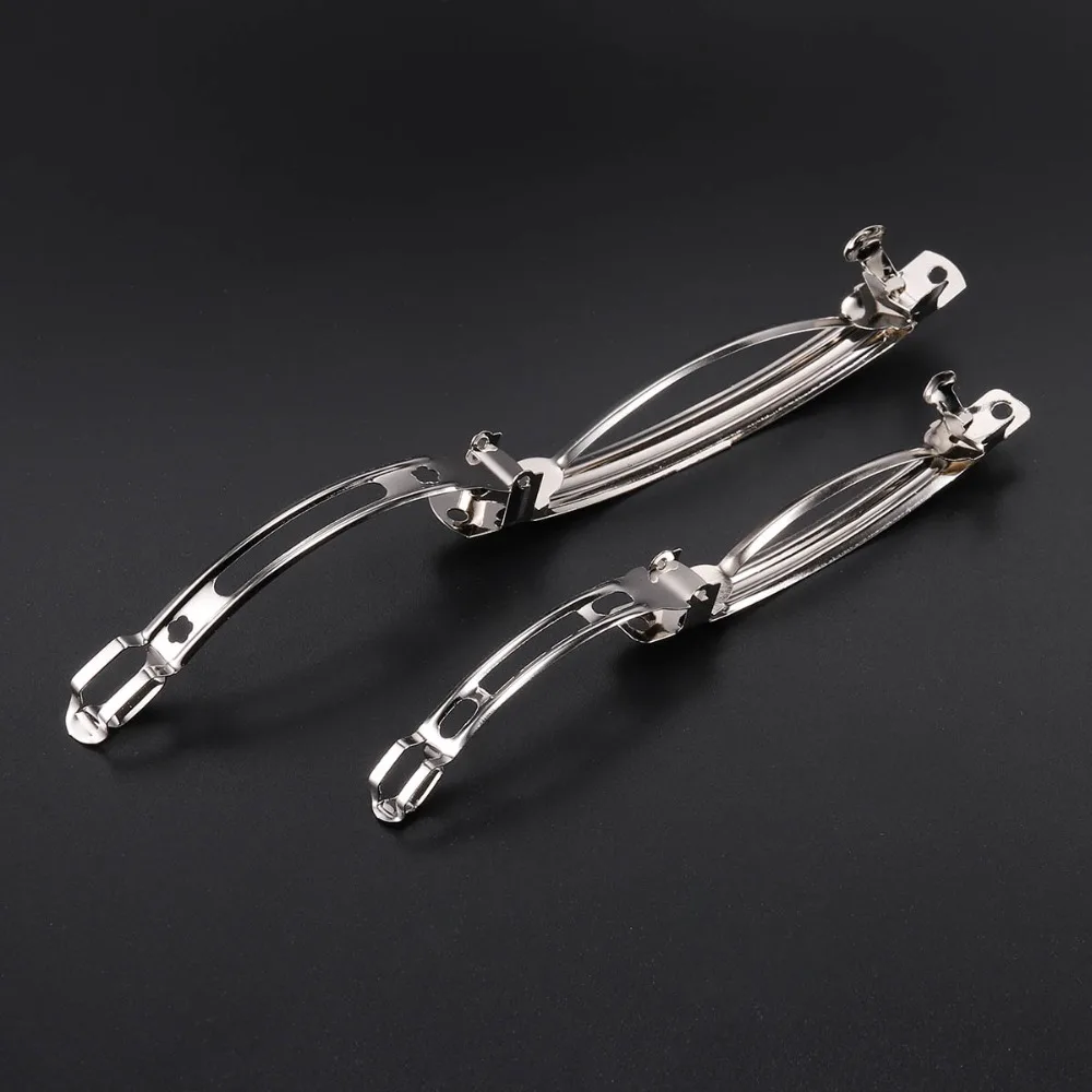 프렌치 바렛 스타일 스프링 헤어 클립, 자동 클립, 블랭크 너비 설정, 로듐 보우 헤어핀, 주얼리 제작용 용품, 10 개