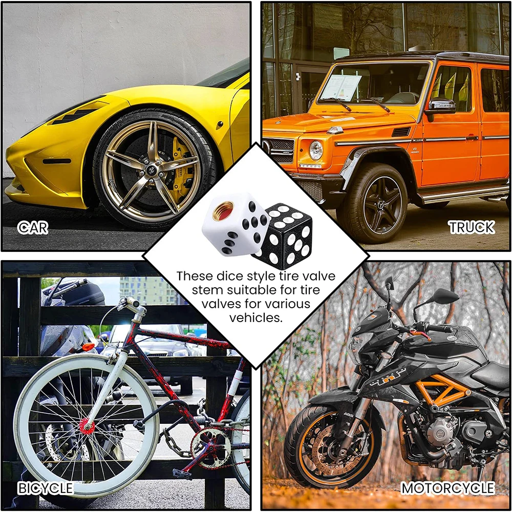 아크릴 오토바이 휠 스템 커버 자전거 방진 스템 캡, 다이스 밸브 캡, 자전거 자동차 자전거 트럭용 다색 타이어 캡