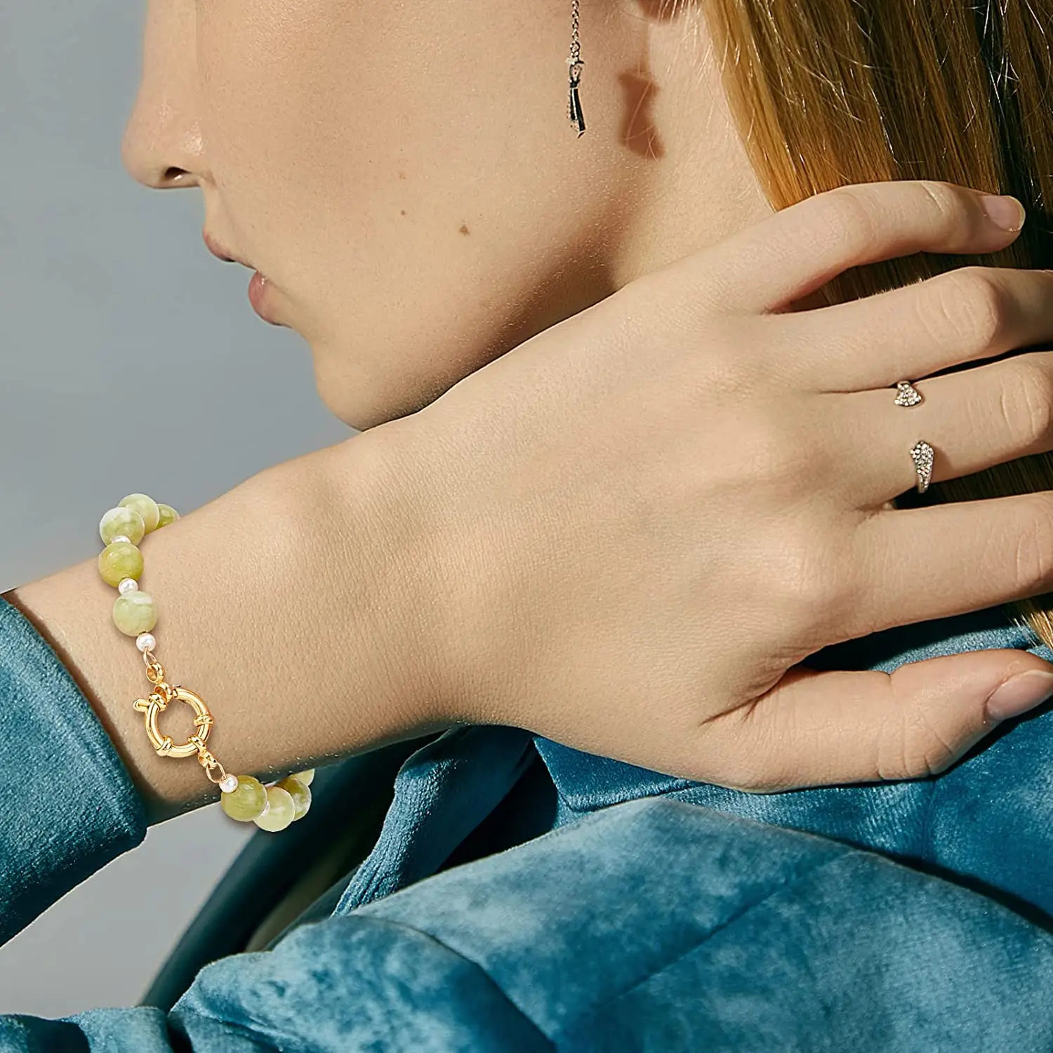 스테인레스 스틸 골드 라운드 스프링 걸쇠 후크 팔찌 쇄골 목걸이 걸쇠 커넥터, DIY 쥬얼리 만들기 용품, 4 개