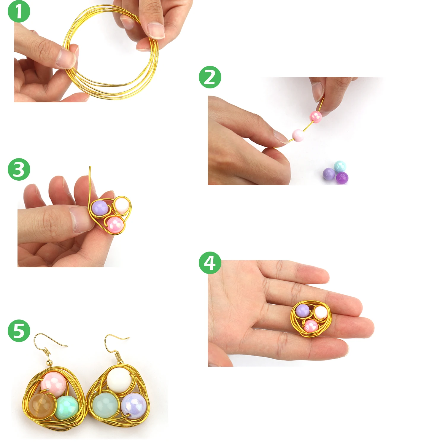 알루미늄 와이어 1mm 1.2mm 1.5mm 2mm 2.5mm 3mm 금 도금 구부릴 수 있는 유연한 공예 금속 와이어 보석 만들기 구슬 꽃