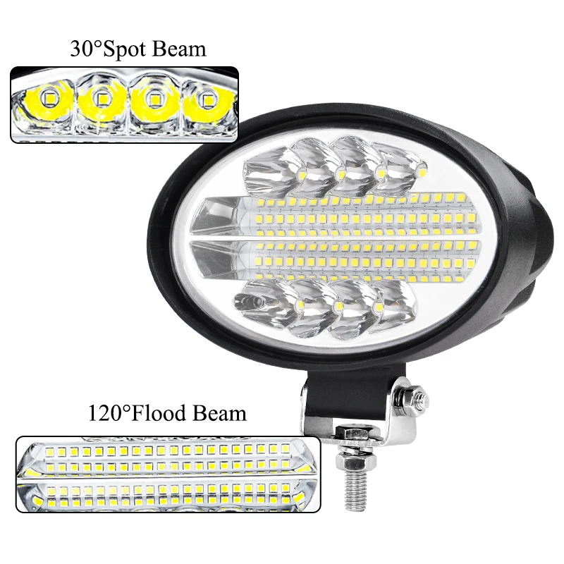 VISORAK 5 인치 트랙터 수확기 지게차 픽업 트럭 SUV 자동차, 4x4 타원형 LED 작업등, IP68 4wd 포드 지프 허머 볼보 화물차