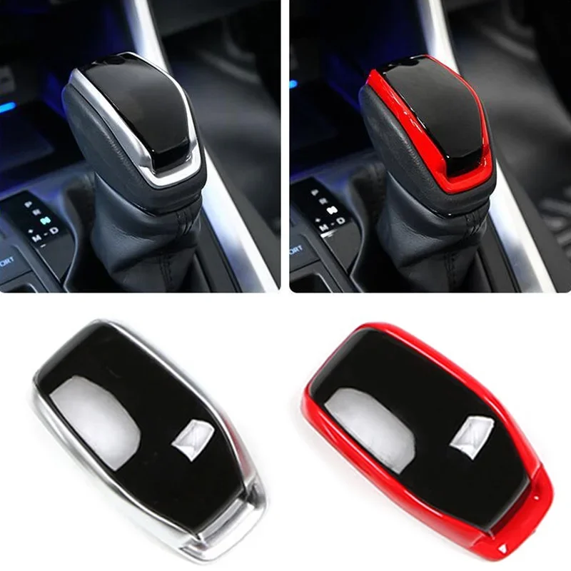 자동차 기어 시프트 헤드 장식 커버, ABS 트림 탄소 섬유 자동차 액세서리, 도요타 RAV4 XA50 2019 2020 자동차 인테리어