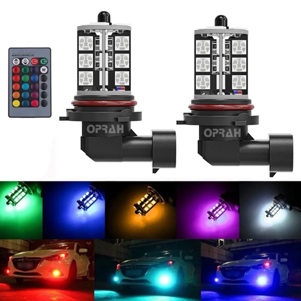 881 자동차 전면 안개등 LED 조명, 원격 12V 24V, H8 H11 H1 H3 H7 5050 27SMD 다채로운 RGB 9005 Hb3 H27 880 title=881 자동차 전면 안개등 LED 조명, 원격 12V 24V, H8 H11 H1 H3 H7 5050 27SMD 다채로운 RGB 9005 Hb3 H27 880 