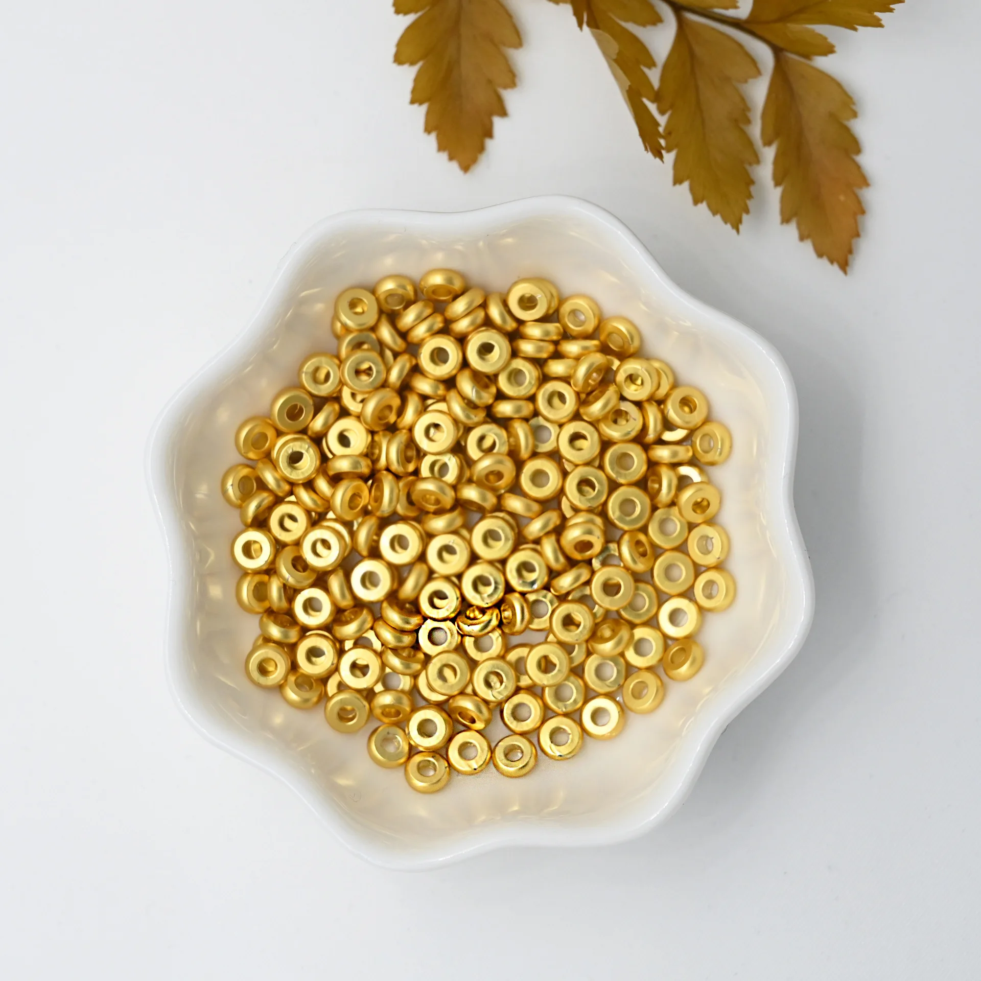 DIY 목걸이 팔찌용 스페이서 비즈, 금 도금, 14K, 18K, 10-30 개, 3mm, 4mm, 5mm, 6mm, 8mm, 쥬얼리 제작 액세서리, 도매