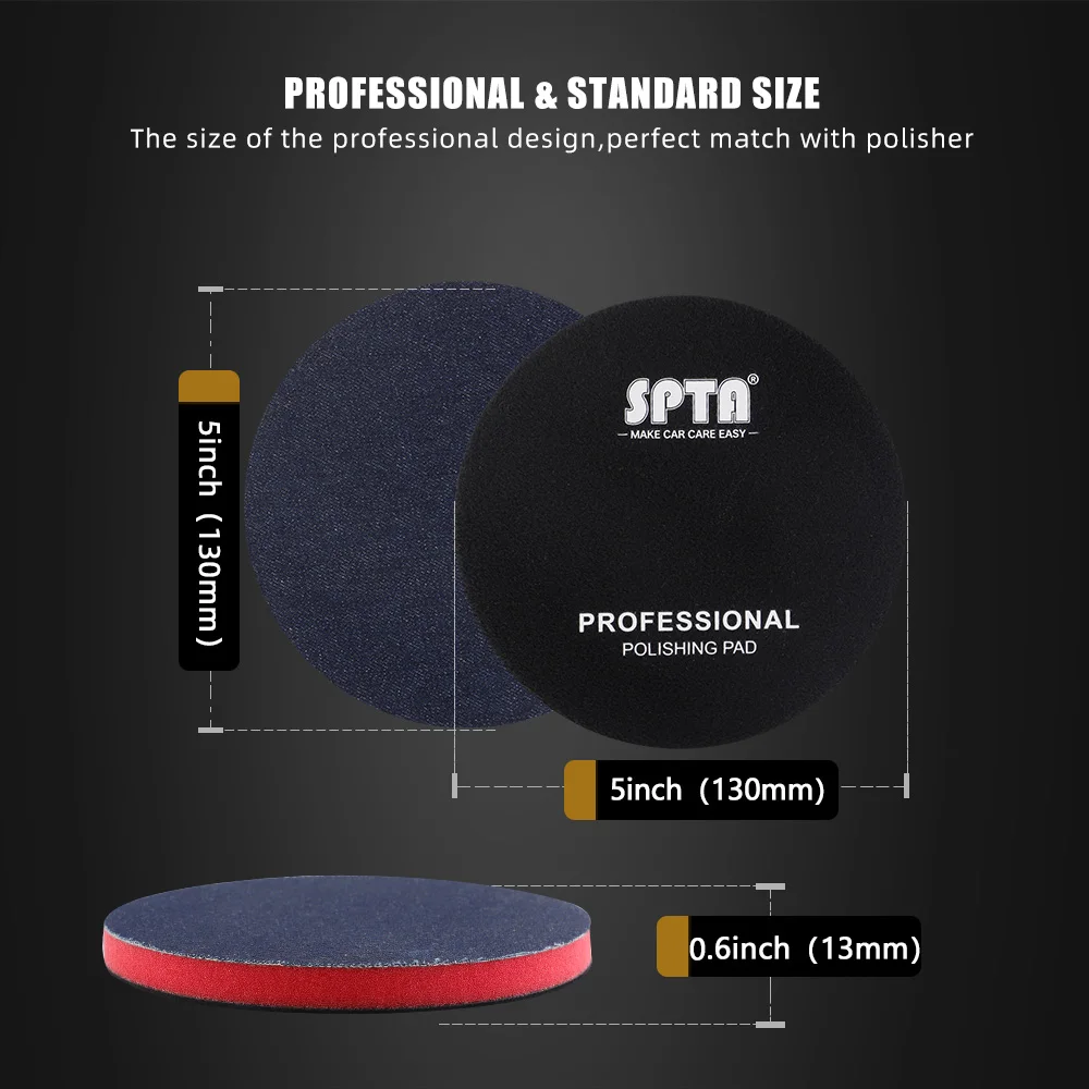(단일 판매) SPTA 자동차 오렌지 껍질 제거 버핑 연마 패드 데님 패드 1000/2000/3000 그릿 3 