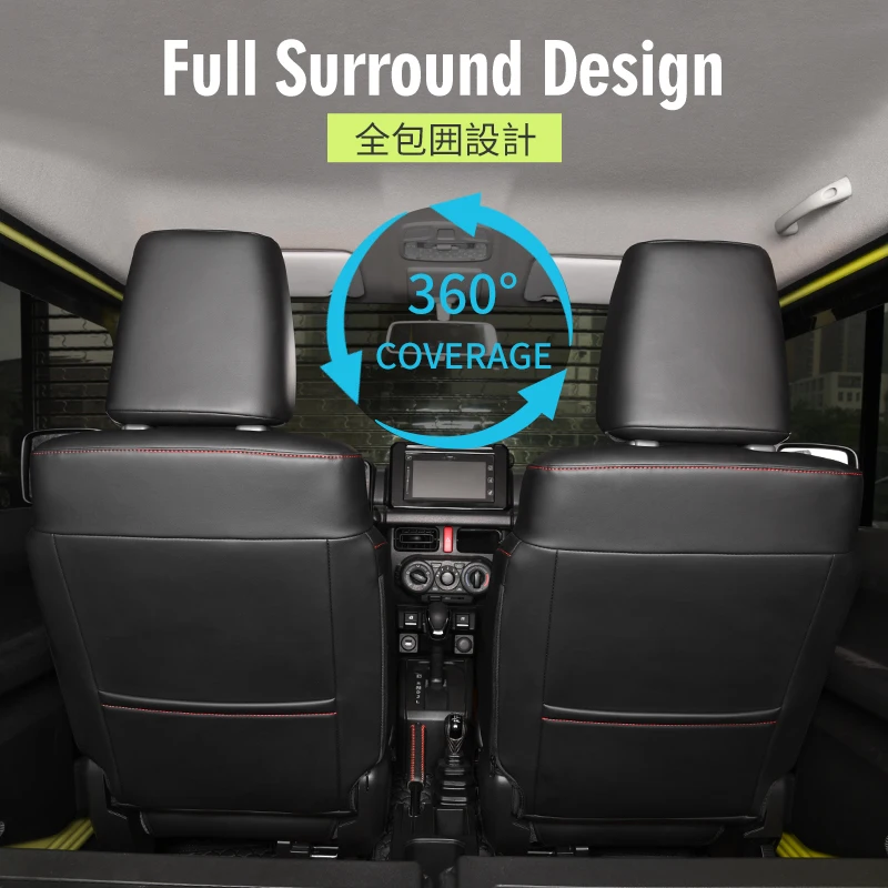 JIMNY JB64 JB74 용 새 카시트 커버 풀 서라운드 2019 2020 2021 2022 PU 가죽 쿠션 방수 인테리어 액세서리