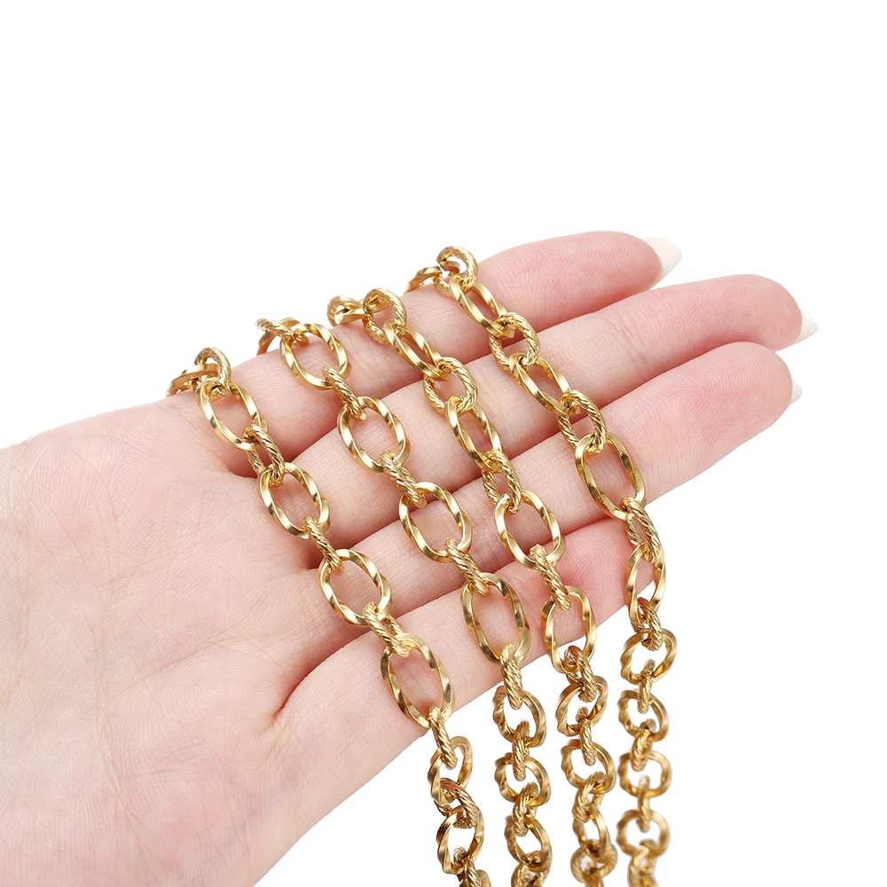 스테인리스 스틸 황동 금속 두꺼운 케이블 체인, 쥬얼리 제작, 수제 DIY 팔찌 목걸이 구성 요소, 1 계량기