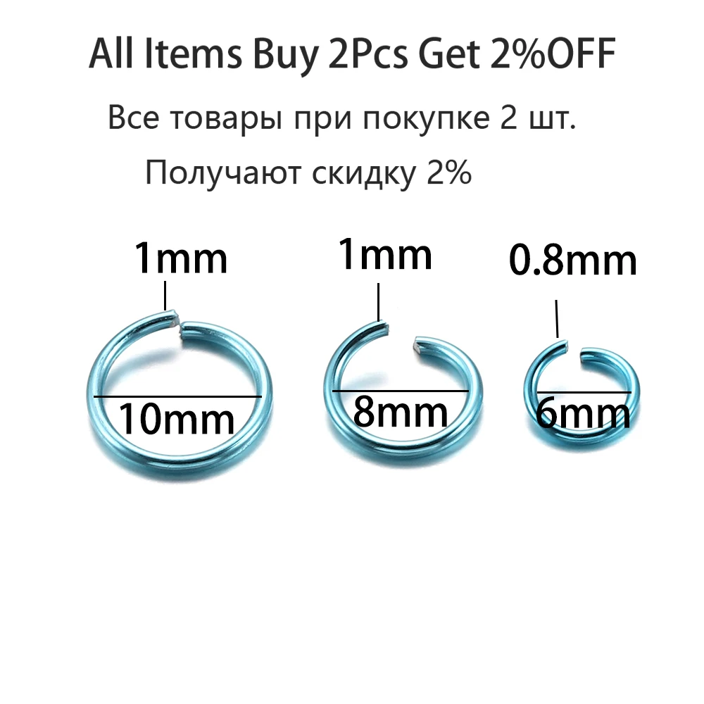 다채로운 오픈 점프 링 스플릿 점프 링 커넥터, DIY 주얼리 제작 재료, 액세서리 용품, 300 개/백 6 8 10 mm