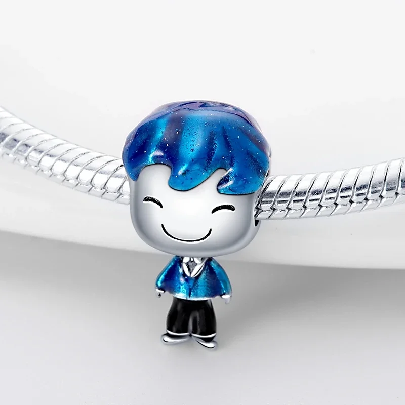 925 스털링 실버 남여아 커플 연인 비즈, 지르코늄 댕글 핏, 오리지널 판도라 팔찌, 매력적인 쥬얼리, DIY