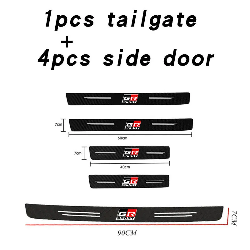 자동차 씰 페달 리어 범퍼 보호 스티커, 도요타 GR 스포츠 가주 레이싱 야리스 86 코롤라 힐럭스 수프라 C-HR 액세서리