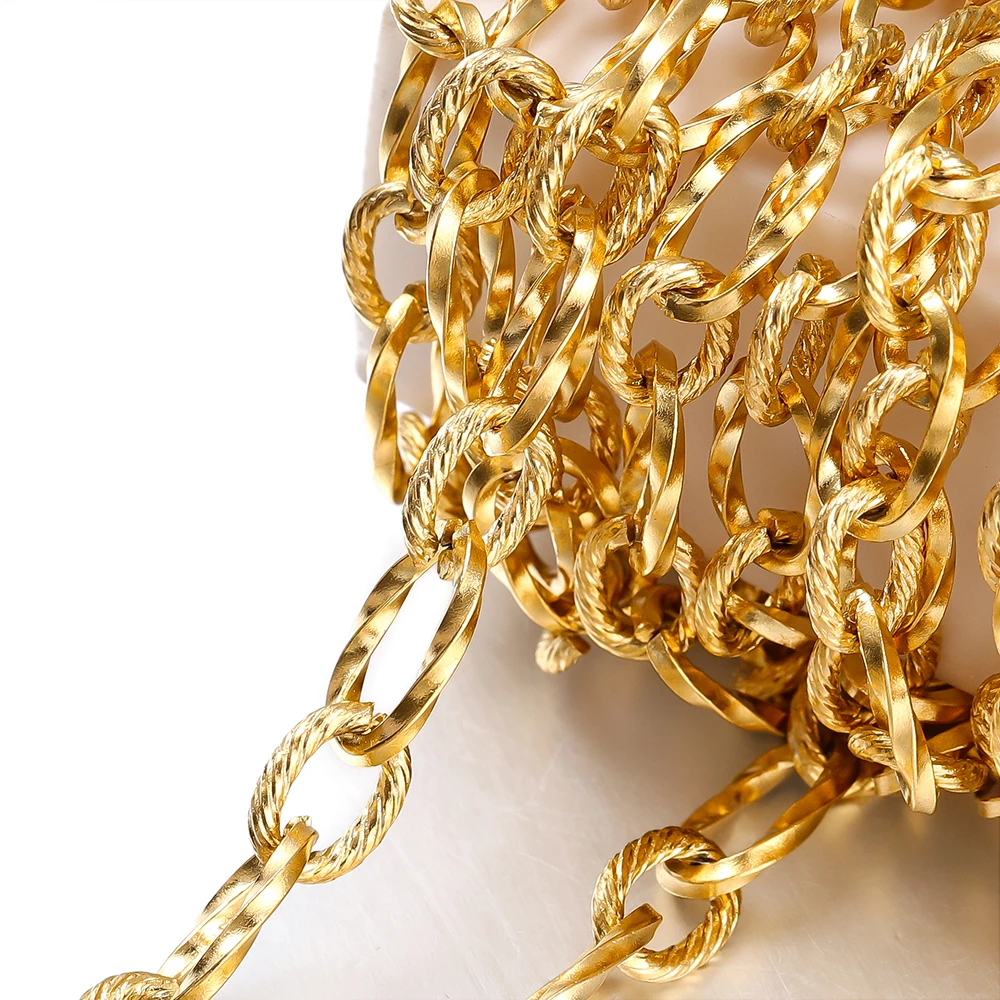 스테인리스 스틸 황동 금속 두꺼운 케이블 체인, 쥬얼리 제작, 수제 DIY 팔찌 목걸이 구성 요소, 1 계량기
