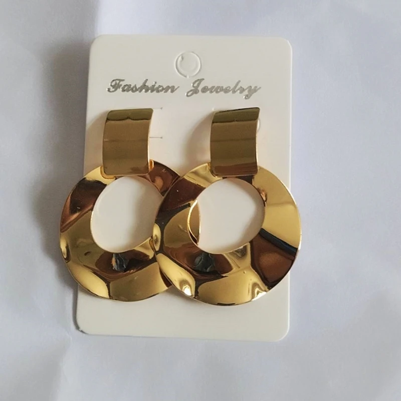 여성용 레트로 과장 메탈 스테이트먼트 귀걸이, 라운드 스타 스퀘어, 불규칙한 기하학, 긴 귀걸이, 유럽 패션, 쥬얼리