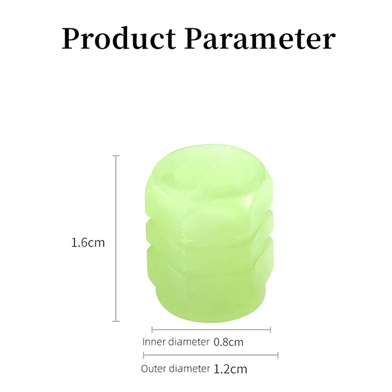 자동차 발광 타이어 밸브 캡, 형광 녹색 파란색 야간 빛나는 모토 자전거 자전거 휠 타이어 허브 밸브 스템 캡 4/8/16/20 개