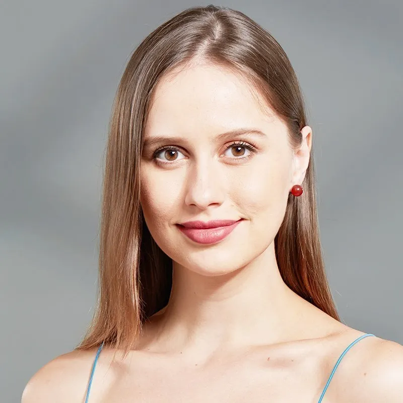 더 나은 자연석 자수정 타이거 아이 마노 라운드 비즈 귀걸이, 여성용 패션, 심플한 스테인레스 스틸 크리스탈 이어 스터드