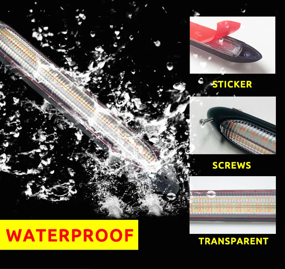 유연한 DRL LED 스트립 자동차 주간 주행등, 자동 헤드라이트, 방수 화이트 방향 지시등, 노란색 브레이크 플로우 램프, 12V, 2 개