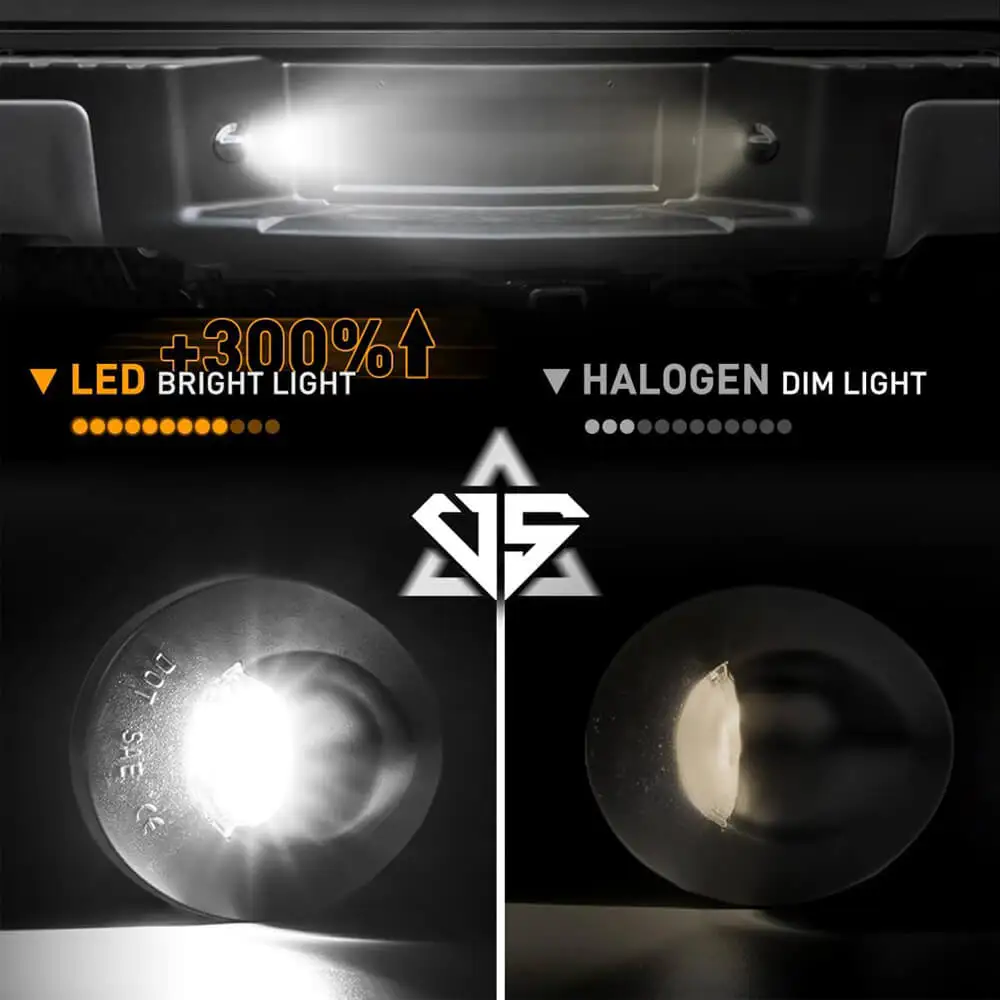 LED 번호판 조명 태그 램프 어셈블리, 포드 F150, F250, F350, 슈퍼 듀티 레인저 익스플로러, 브롱코, 소풍 화이트, 6000k, 2 개