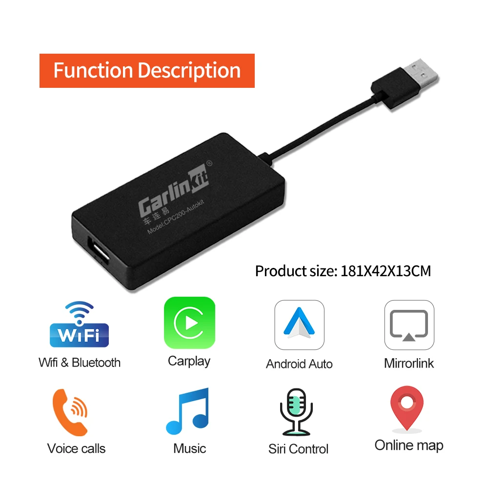 Carlinkit-무선 카플레이 USB 동글 안드로이드 자동 어댑터, 멀티미디어 플레이어 미러링크 오토키트 박스