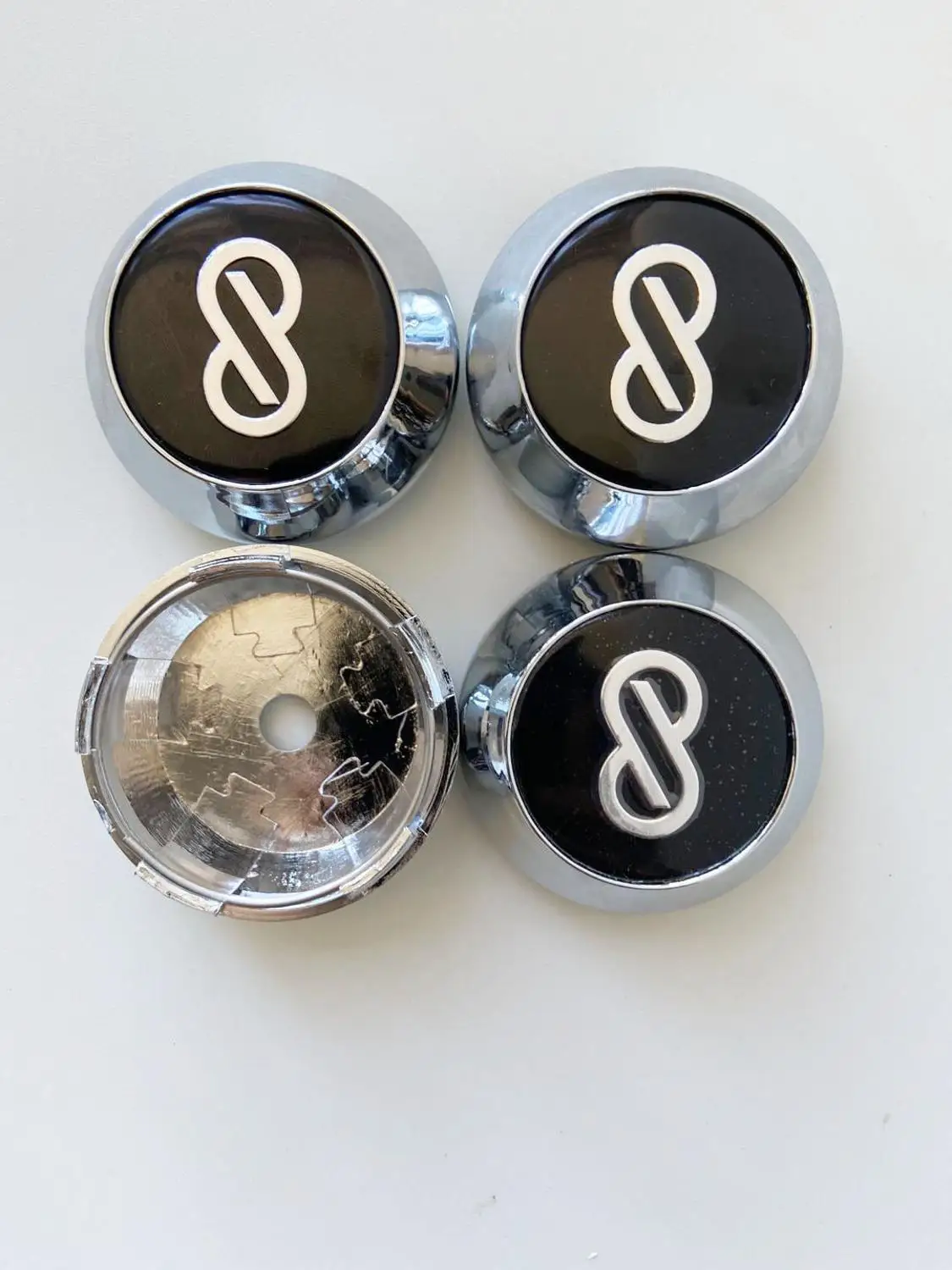 ENKEI 엠블럼 로고 크롬 용 65MM 자동차 휠 센터 허브 캡, 4 개/묶음