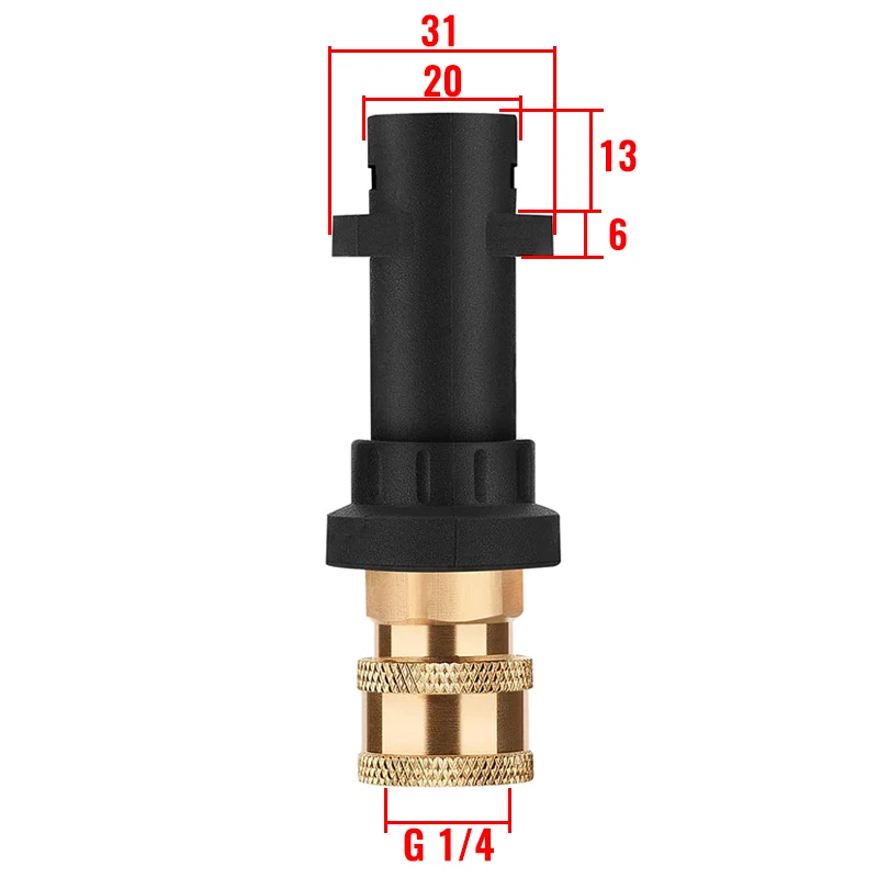 압력 와셔 익스텐션 완드 퀵 커넥터 랜스 스피어, 곡선 헤드 로드 포함, Karcher K2-K7, 1/4 인치