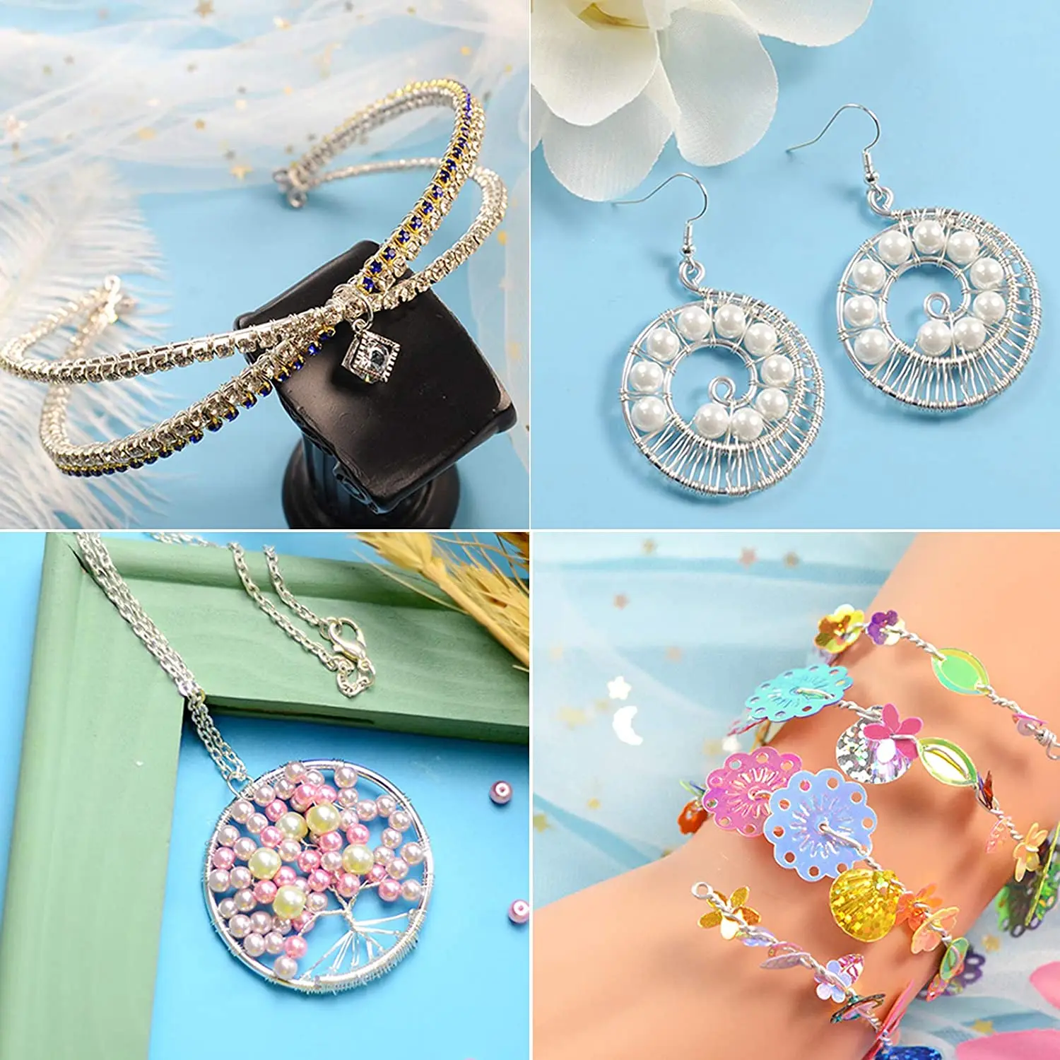 알루미늄 와이어 1mm 1.2mm 1.5mm 2mm 2.5mm 3mm 금 도금 구부릴 수 있는 유연한 공예 금속 와이어 보석 만들기 구슬 꽃