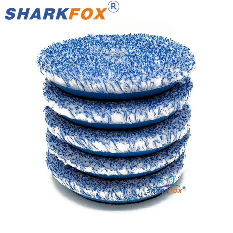 Sharkfox 마이크로 화이버 버핑 패드, 듀얼 액션 폴리셔, 폴리싱 패드, 3 인치, 5/6 인치