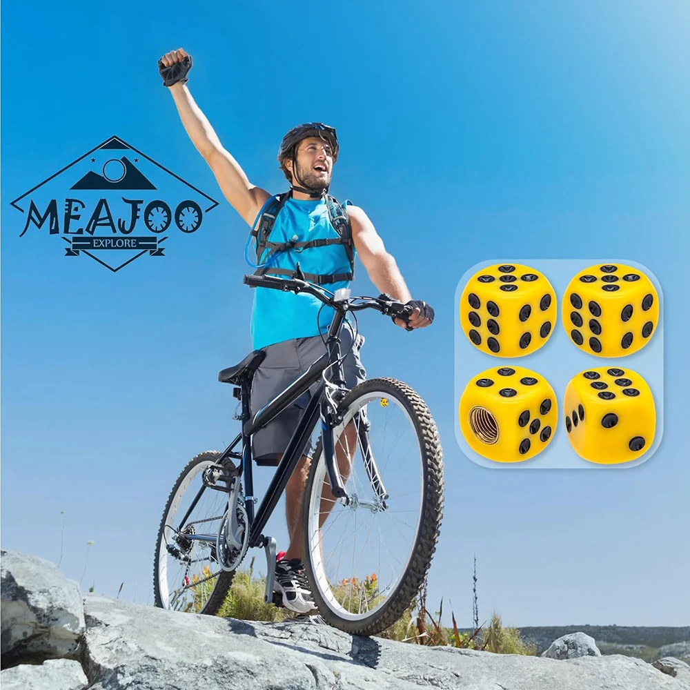 다이스 타이어 밸브 스템 캡, 방수 밀폐 자동차 휠 타이어 에어 캡, 자동차 오토바이 자전거용 범용 밸브 스템 커버, 4 개