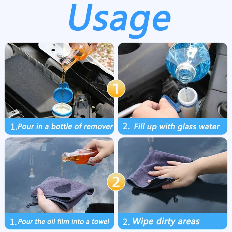 자동차 앞 유리 오일 필름 리무버, 범용 광택제 유리 클리너, 창문 그리스 제거기, 자동 먼지 제거 도구, 150ml
