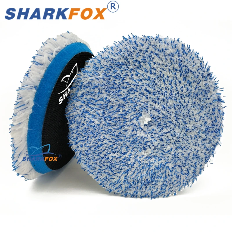 Sharkfox 마이크로 화이버 버핑 패드, 듀얼 액션 폴리셔, 폴리싱 패드, 3 인치, 5/6 인치