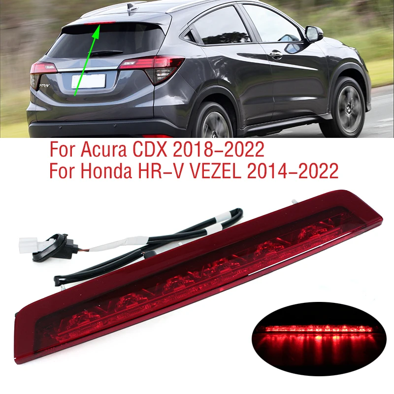 Honda HR-V HRV VEZEL 2014-2022 LED 3 번째 브레이크등, Acura CDX 2018-2022 용 추가 후면 하이 마운트 정지 신호 램프 title=Honda HR-V HRV VEZEL 2014-2022 LED 3 번째 브레이크등, Acura CDX 2018-2022 용 추가 후면 하이 마운트 정지 신호 램프 