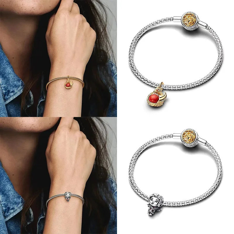 925 스털링 실버 드래곤 목걸이, 반지 귀걸이, 왕좌 참 비즈, 판도라 오리지널 팔찌, DIY 파인 쥬얼리에 적합