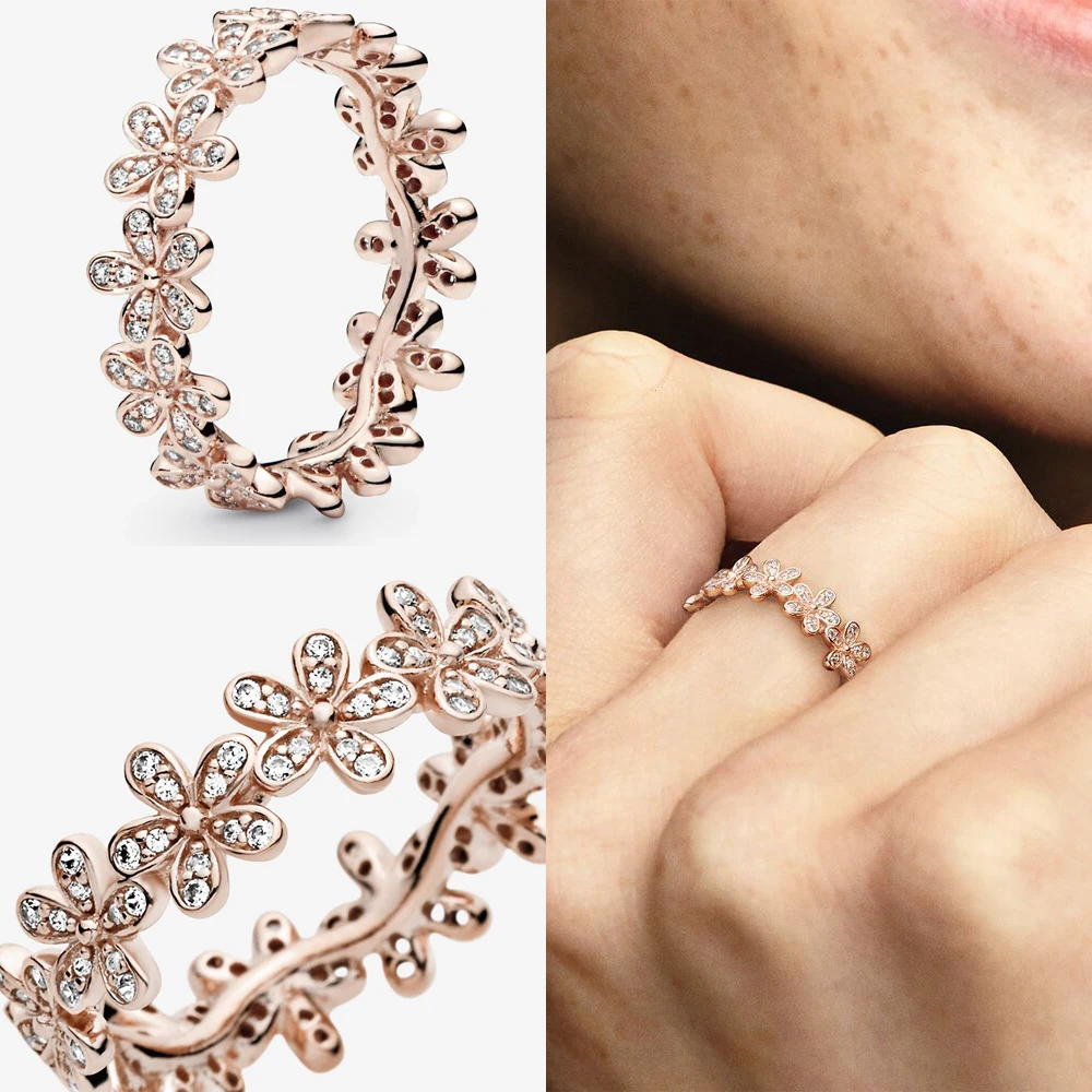 정통 925 스털링 실버 공주 티아라 크라운 스파클링 러브 하트, CZ 반지 여성용 약혼 보석 기념일