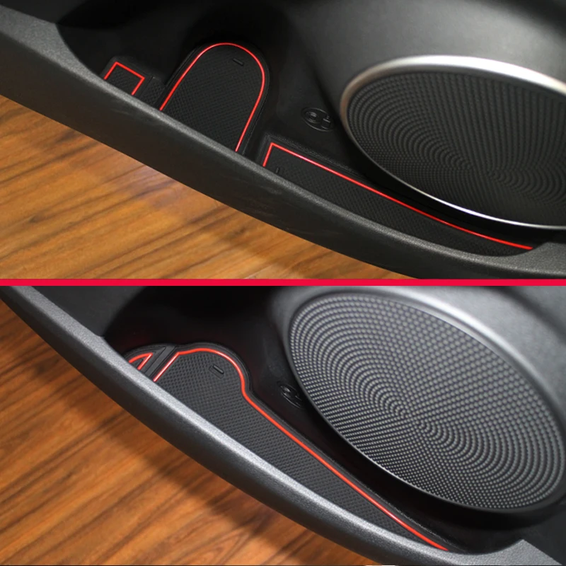 Smabee 현대 코나 EV 일렉트로 MY 2020 - 2022 용 전기차 미끄럼 방지 게이트 슬롯 컵 매트, 미끄럼 방지 문짝 그루브 패드 액세서리