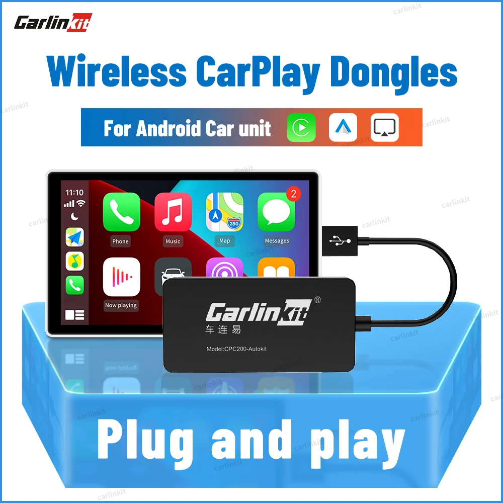 Carlinkit-무선 카플레이 USB 동글 안드로이드 자동 어댑터, 멀티미디어 플레이어 미러링크 오토키트 박스 title=Carlinkit-무선 카플레이 USB 동글 안드로이드 자동 어댑터, 멀티미디어 플레이어 미러링크 오토키트 박스