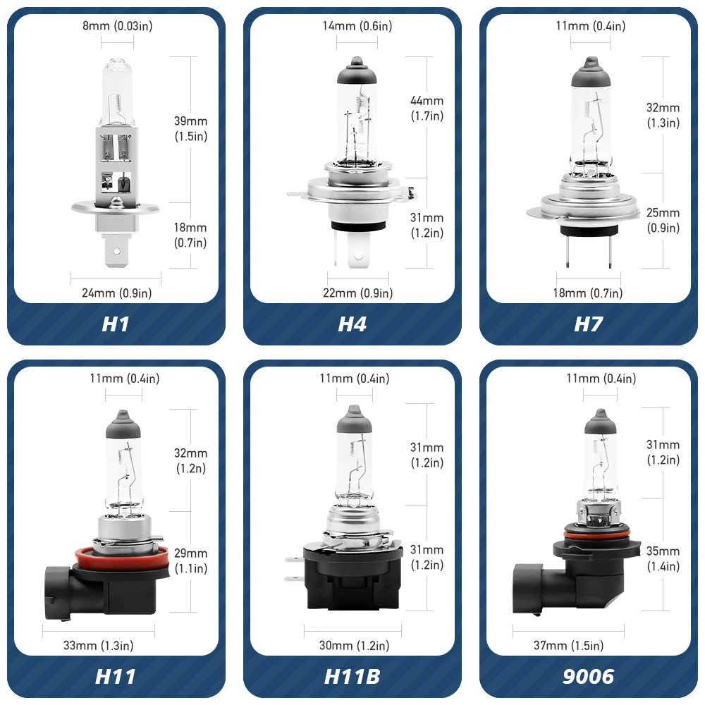 자동차 헤드라이트 전구, 할로겐 램프, H11B H13 9005 9007 9012 H3 H27 881, 자동 하이 로우 안개등, 2x H1 H4 H7 H11 HB3 HB4 HIR2, 12V 55W