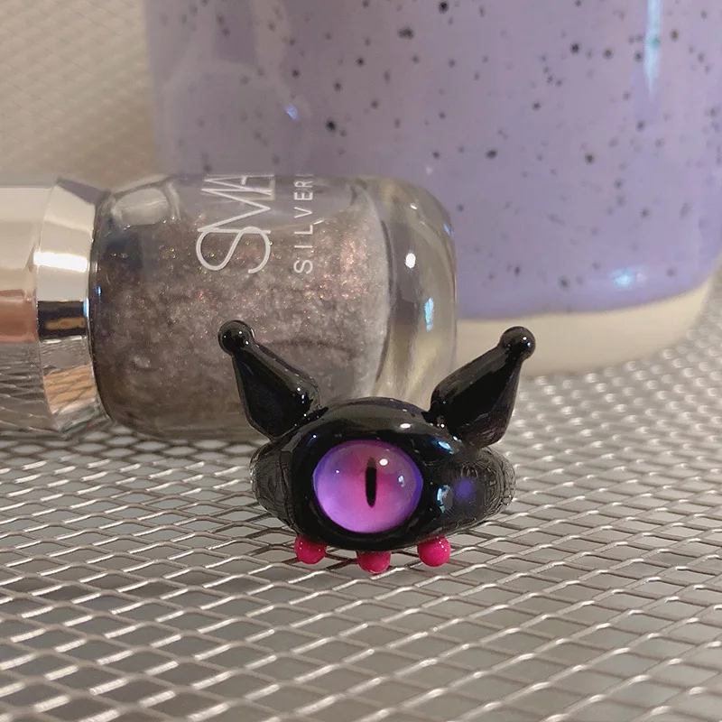 귀여운 펑크 눈 반지, 녹색 몬스터 반지, 여성 패션, 달콤한 2 색 고양이 눈 오픈 커플 반지, 파티 손가락 액세서리