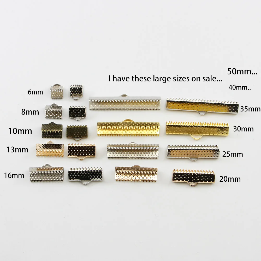 크림프 비즈 코브 걸쇠 코드 엔드 캡 스트링 리본 가죽 클립, 폴드오버 커넥터 용품 DIY 쥬얼리 결과, 10-50 개