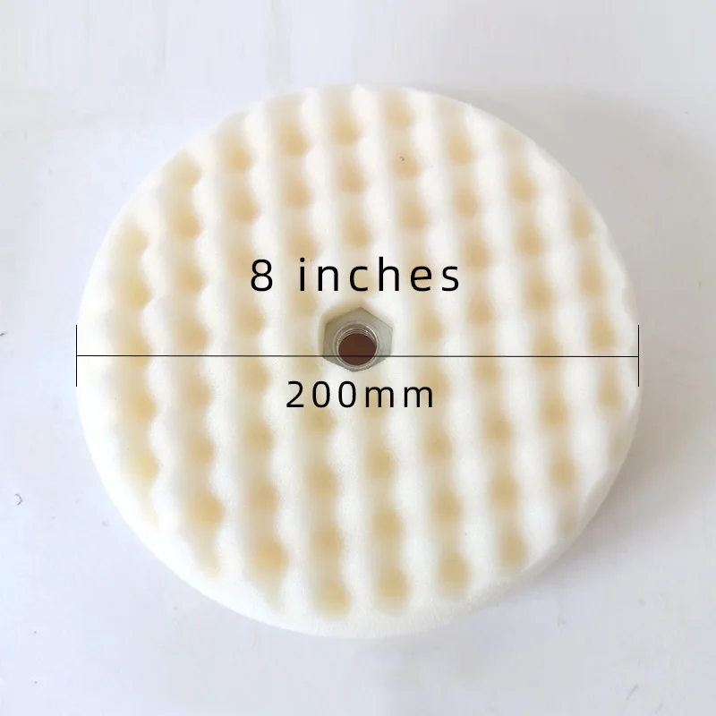 양면 웨이브 폴리싱 스폰지 휠 5707, 화이트 블랙 5706 거친 왁스, 자동차 왁싱 스폰지 디스크, 8 인치