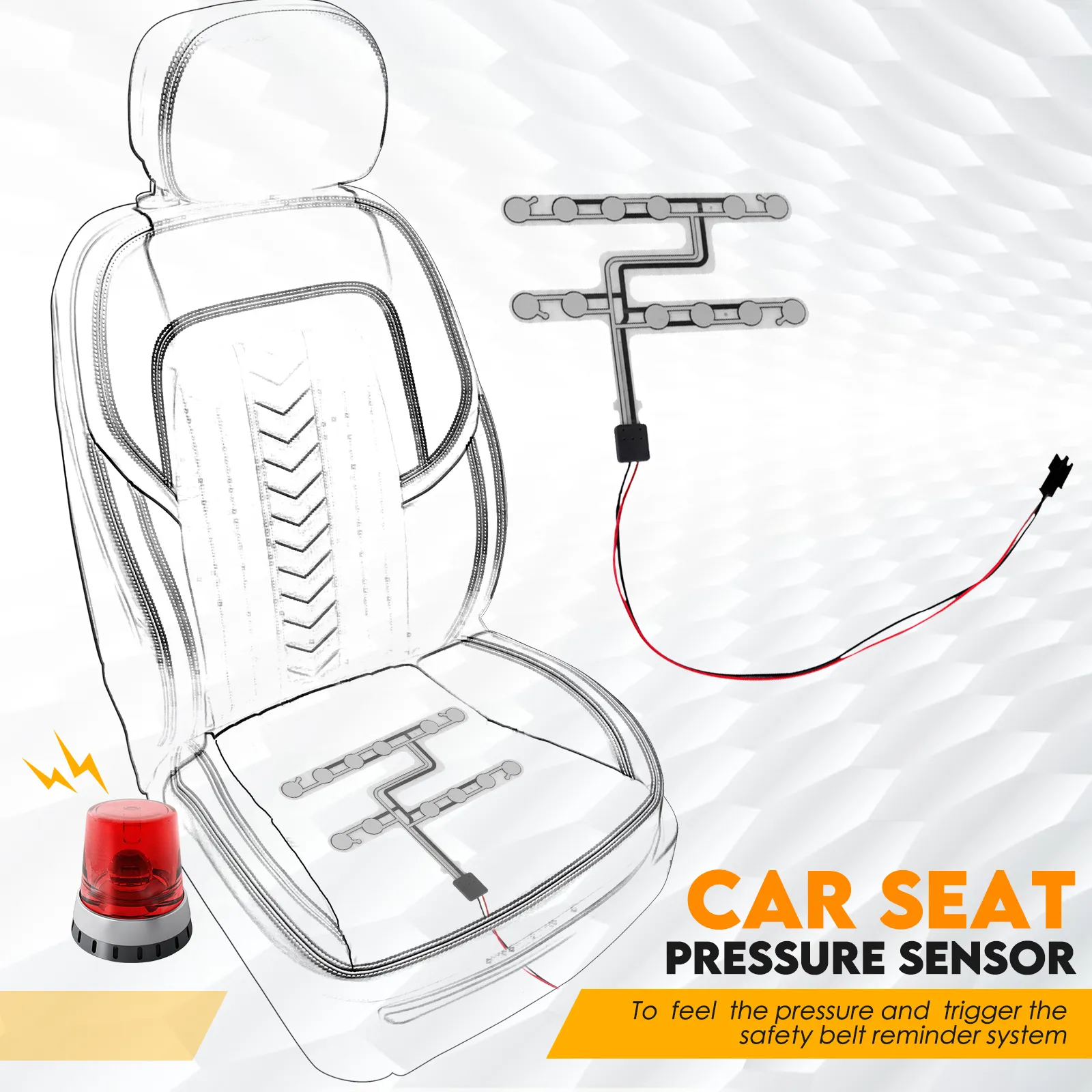 범용 자동차 좌석 압력 센서 안전 벨트 경고 알림 패드, 앉은 알람 액세서리, 신제품 title=범용 자동차 좌석 압력 센서 안전 벨트 경고 알림 패드, 앉은 알람 액세서리, 신제품 