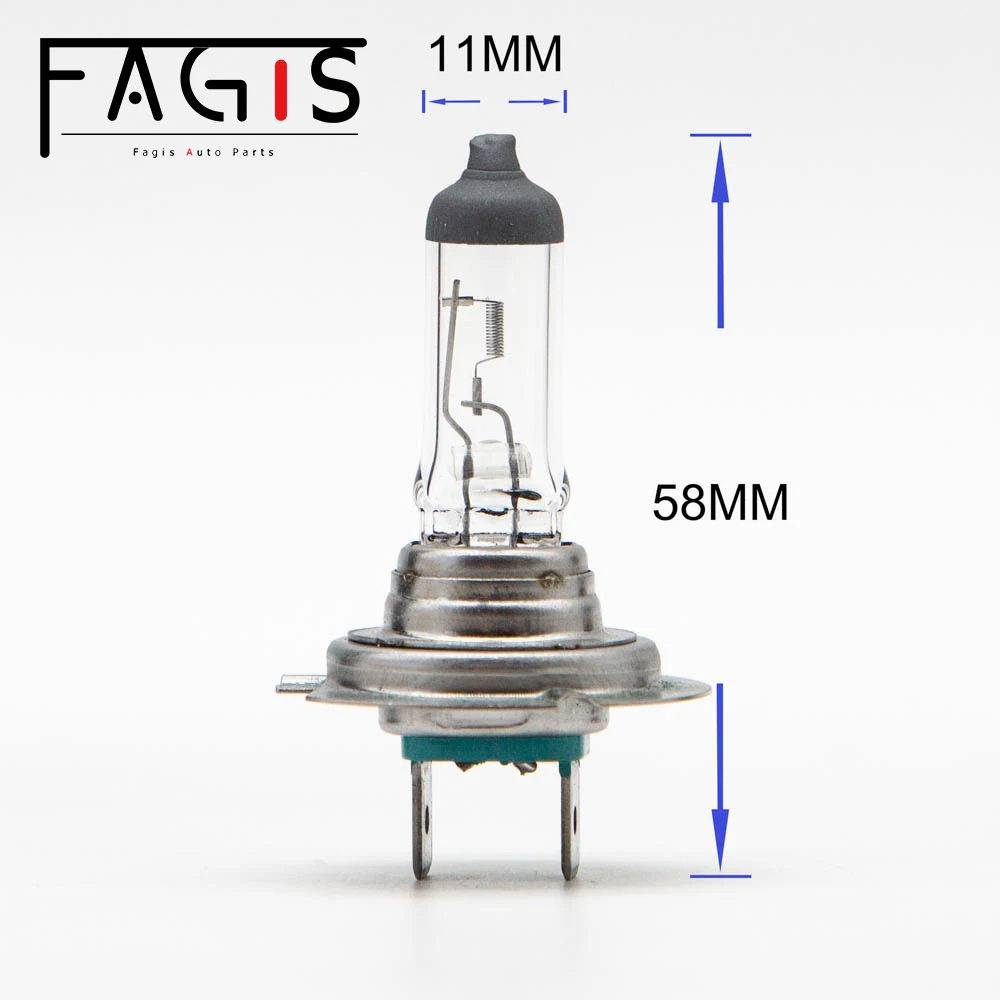 Fagis 따뜻한 흰색 자동차 헤드라이트 전구, 할로겐 램프, 소스 주차, H7, 12V, 55W, 3350K, 2 개