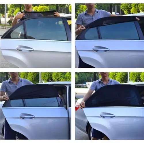 2 x 자동차 뒷좌석 선샤인 블로커 썬 메쉬 블라인드 윈도우 쉐이드 네트 양말 블랙