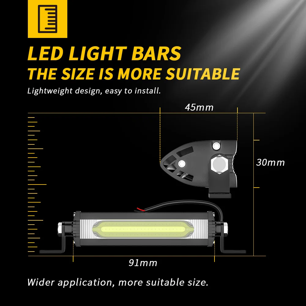 미니 작업등 투광 COB LED 고휘도 오프로드 자동차 트럭 운전 안개 헤드라이트, DRL 운전 알루미늄 램프, 12V, 1 개, 2 개, 4 개