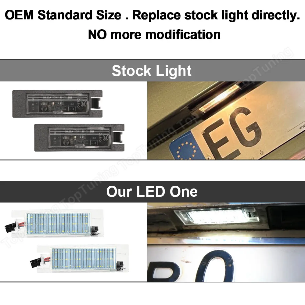 LED 번호판 조명, Opel Vectra C Astra J H Zafira B Insignia Corsa C D Meriva A Tigra B Canbus 번호판 램프, 2PCs